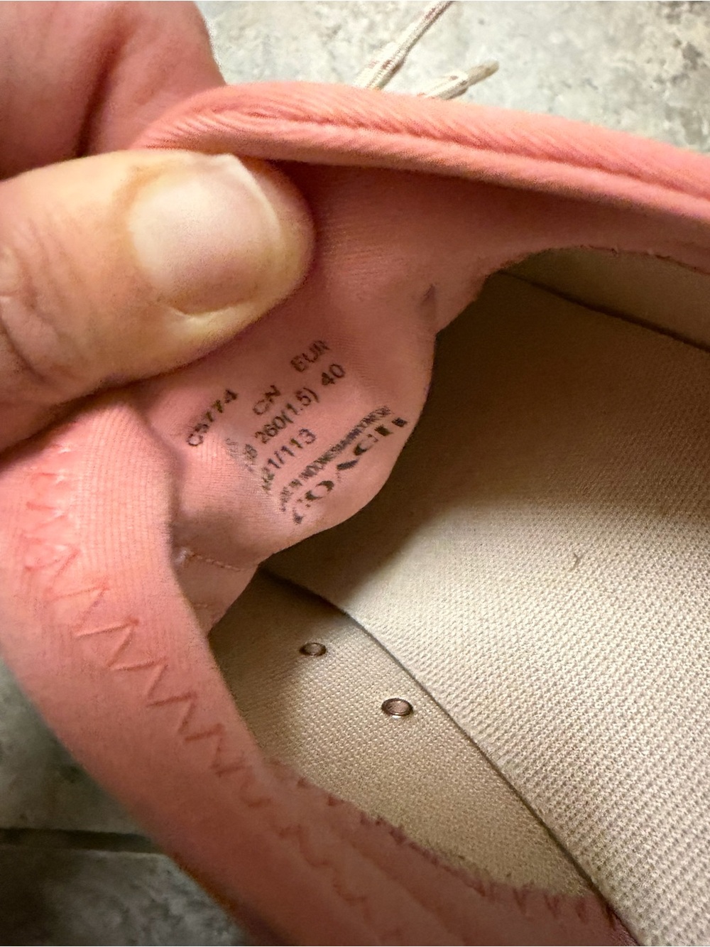 Coach Women Brown Signature Logo Sneakers with Pink Trim - Picture 3 of 3